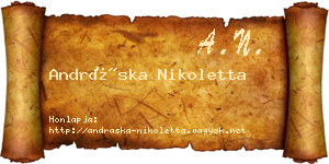 Andráska Nikoletta névjegykártya