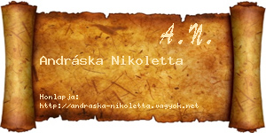 Andráska Nikoletta névjegykártya